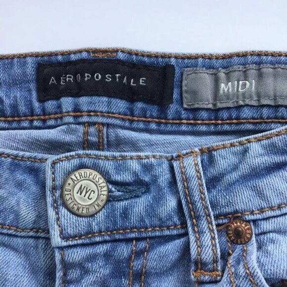 AEROPOSTALE DISTRESSED JEAN SHORTS - Picture 5 of 7
